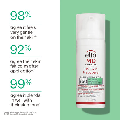 EltaMD UV Skin Recovery Red Color Correcting Green Tint Broad Spectrum SPF 50