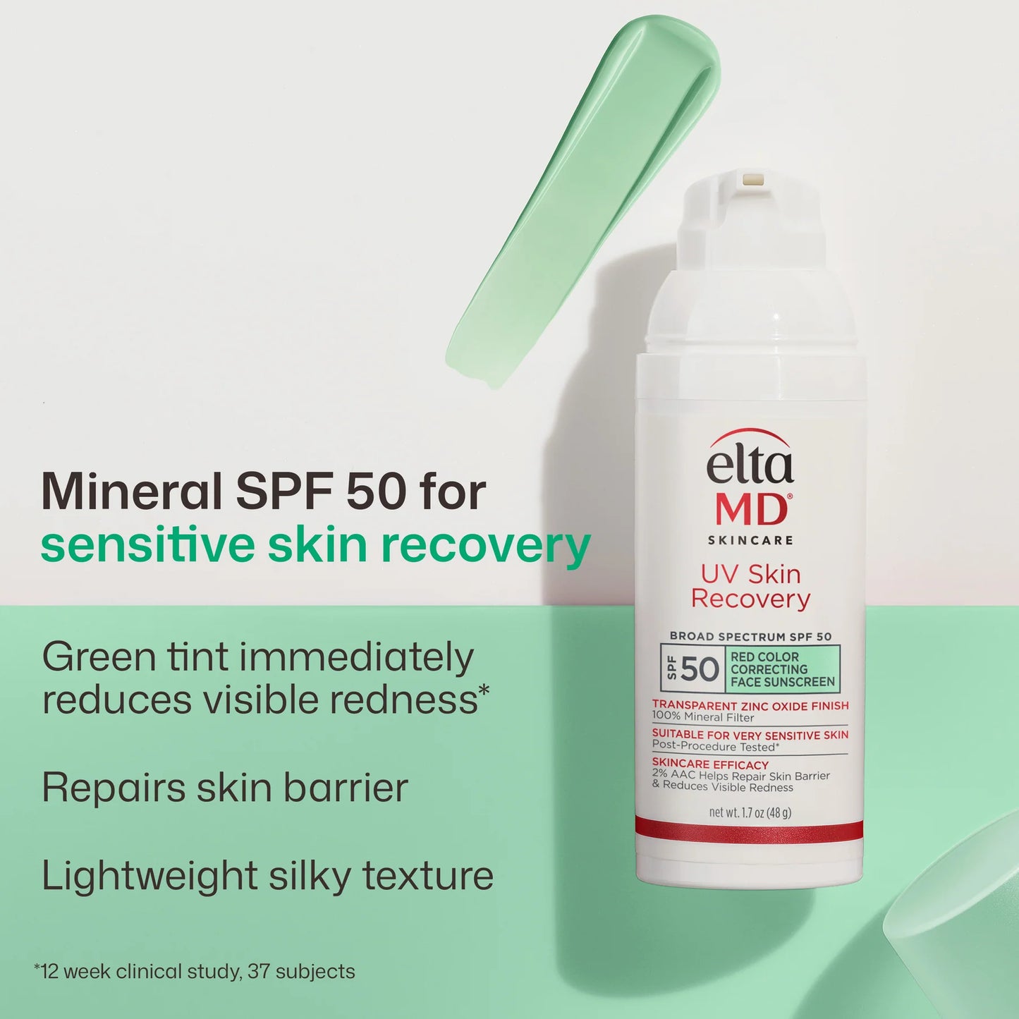 EltaMD UV Skin Recovery Red Color Correcting Green Tint Broad Spectrum SPF 50