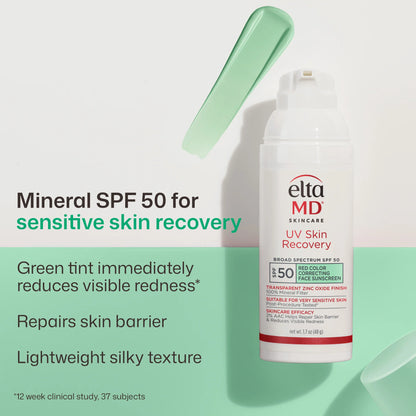 EltaMD UV Skin Recovery Red Color Correcting Green Tint Broad Spectrum SPF 50