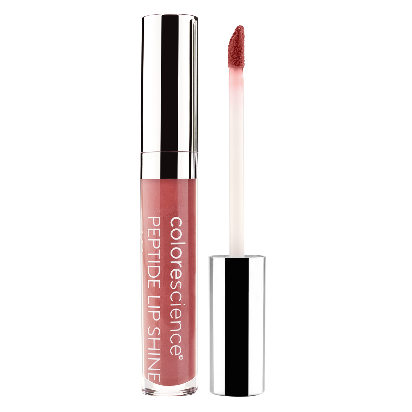 Peptide Lip Shine SPF 30 coral swatch || coral